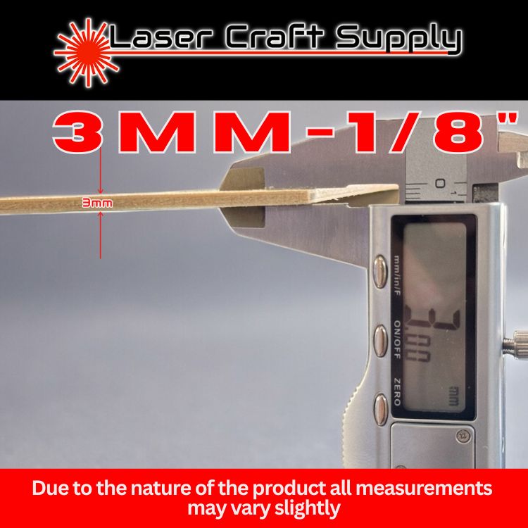 3mm (1/8") 12" X 12" - 10 Pack Easy Cut Birch Plywood
