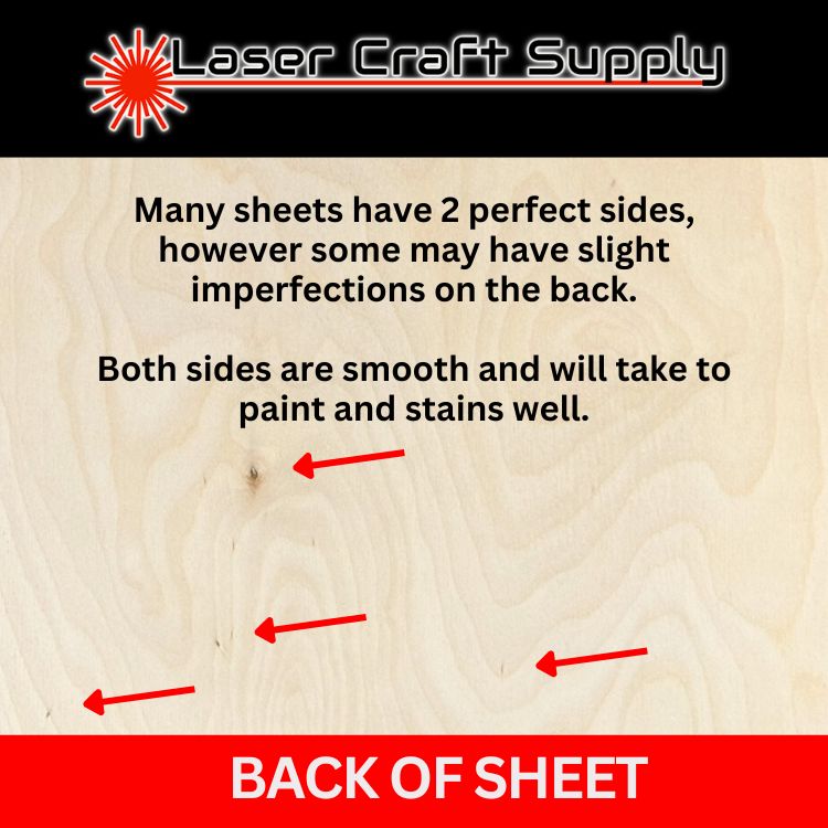 3mm (1/8") 12" X 12" - 10 Pack Easy Cut Birch Plywood