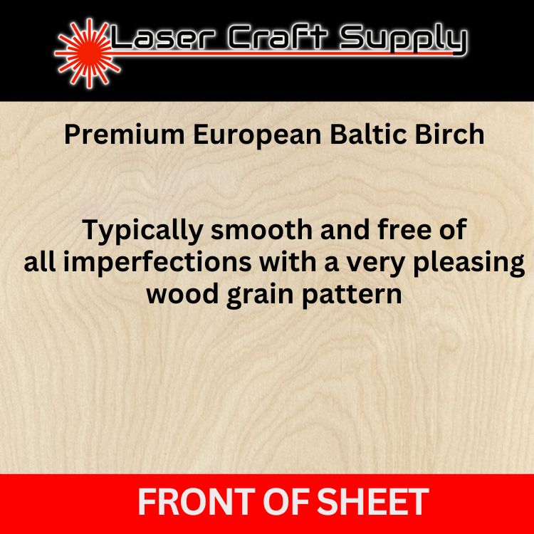 3mm (1/8") 12" X 12" - 10 Pack Easy Cut Birch Plywood