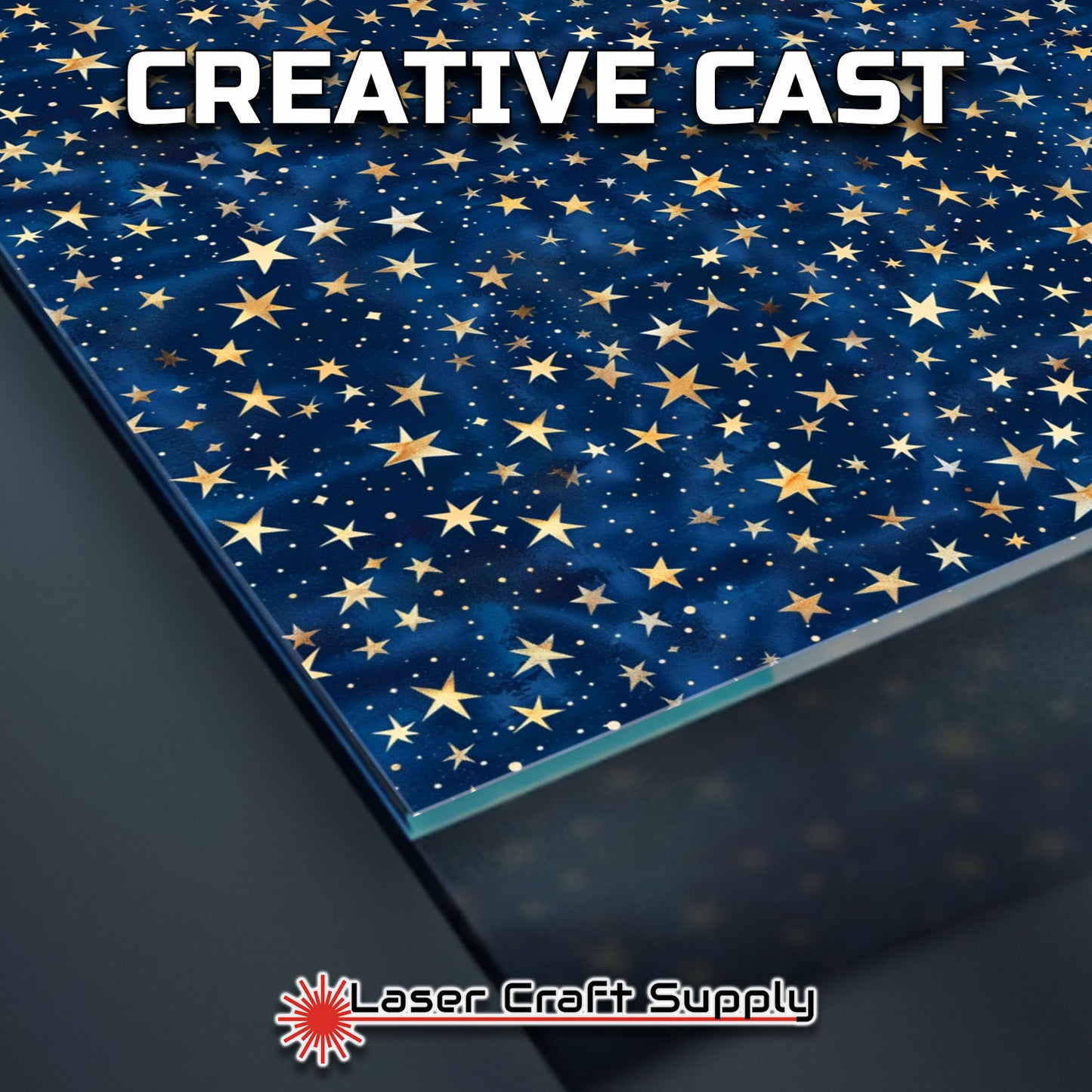 Creative Cast Acrylics - Gold Stars on Blue Sky