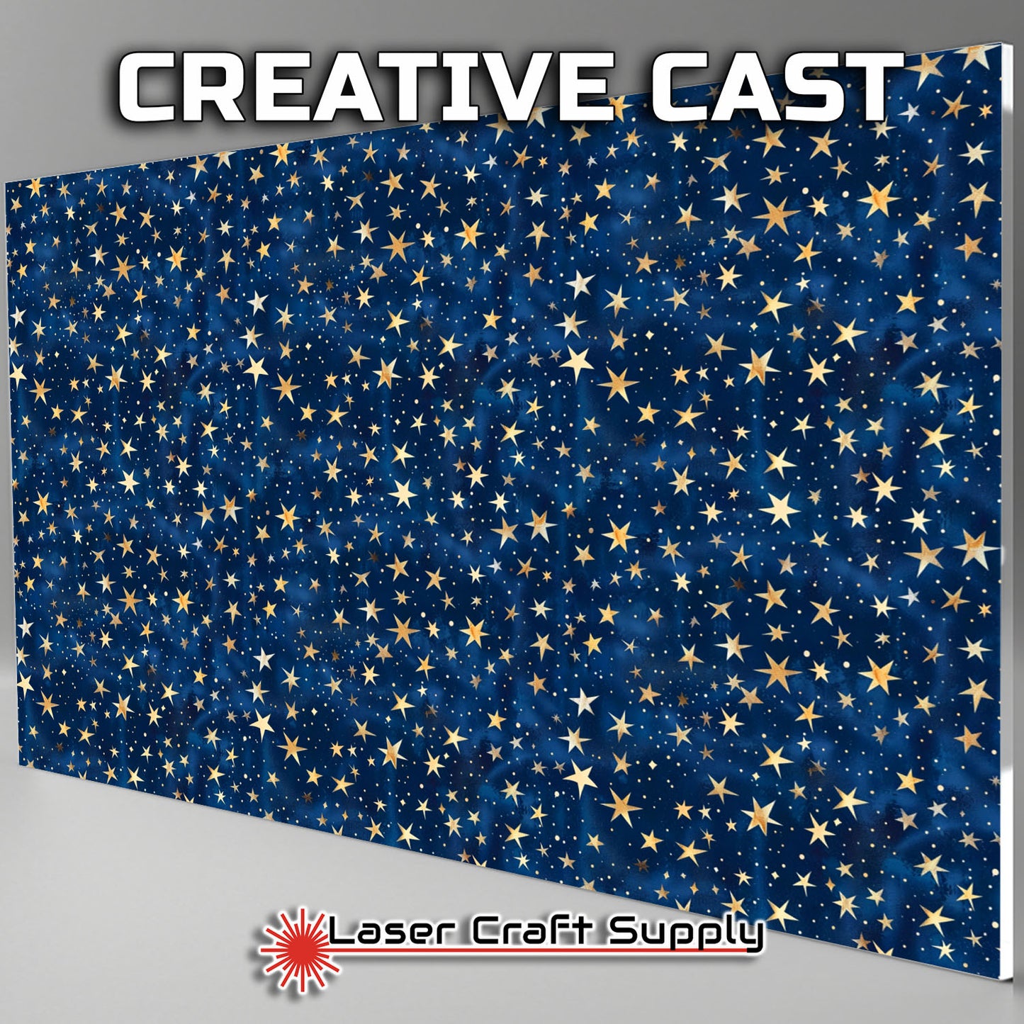 Creative Cast Acrylics - Gold Stars on Blue Sky