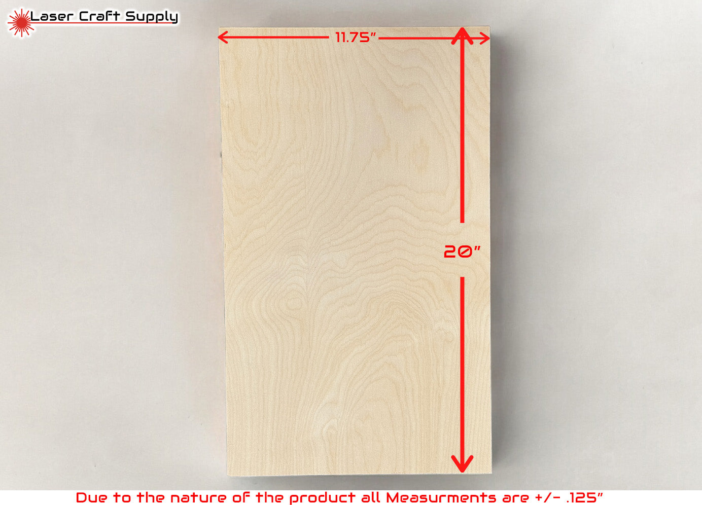 6mm (1/4") 11.75" X 20" - 10 Pack Birch Plywood