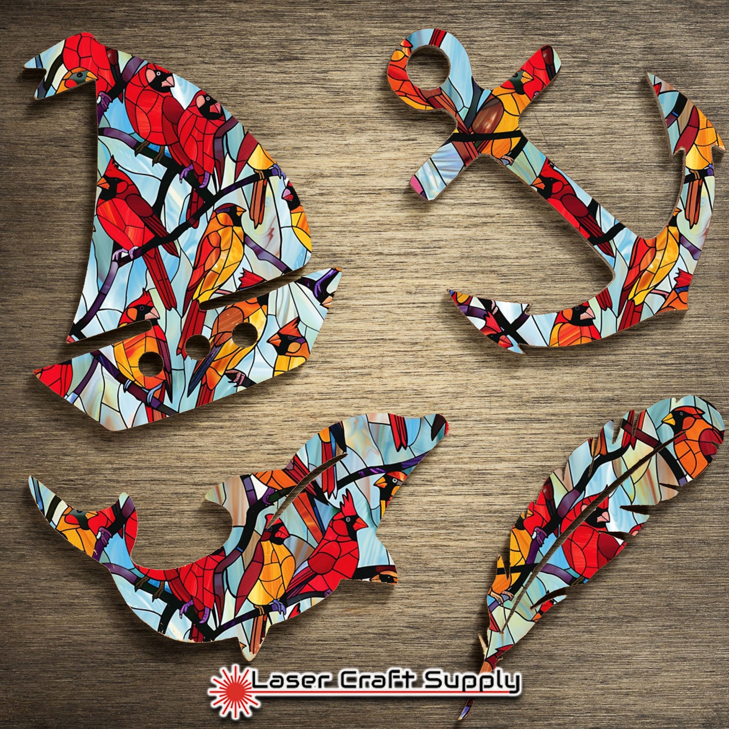 Creative Cast Acrylics - Cardinals - Stained Glass