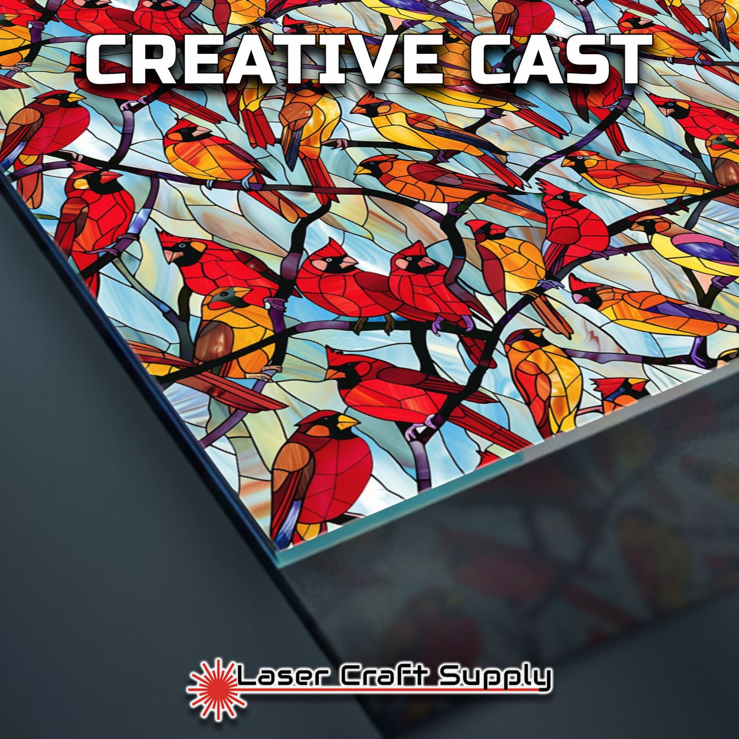 Creative Cast Acrylics - Cardinals - Stained Glass