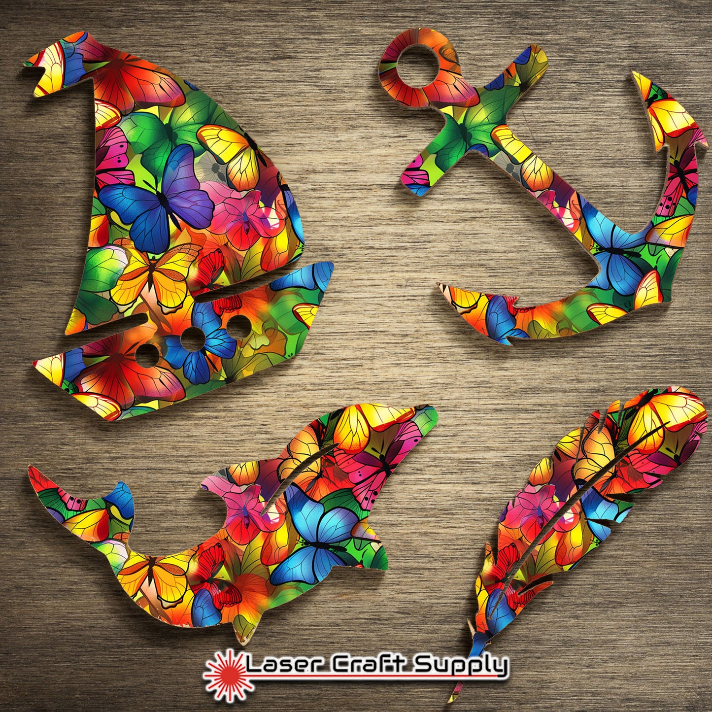 Creative Cast Acrylics - Colorful Butterflies- Stained Glass