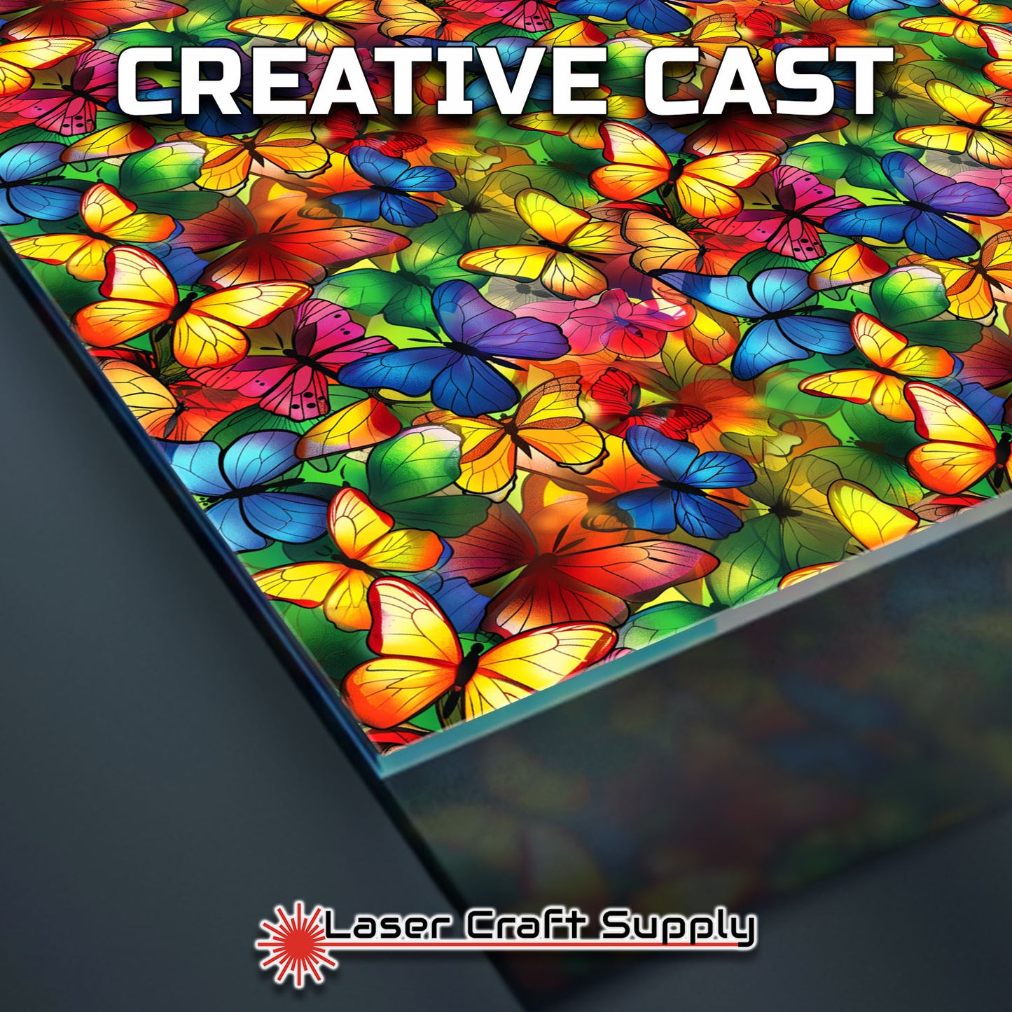 Creative Cast Acrylics - Colorful Butterflies- Stained Glass