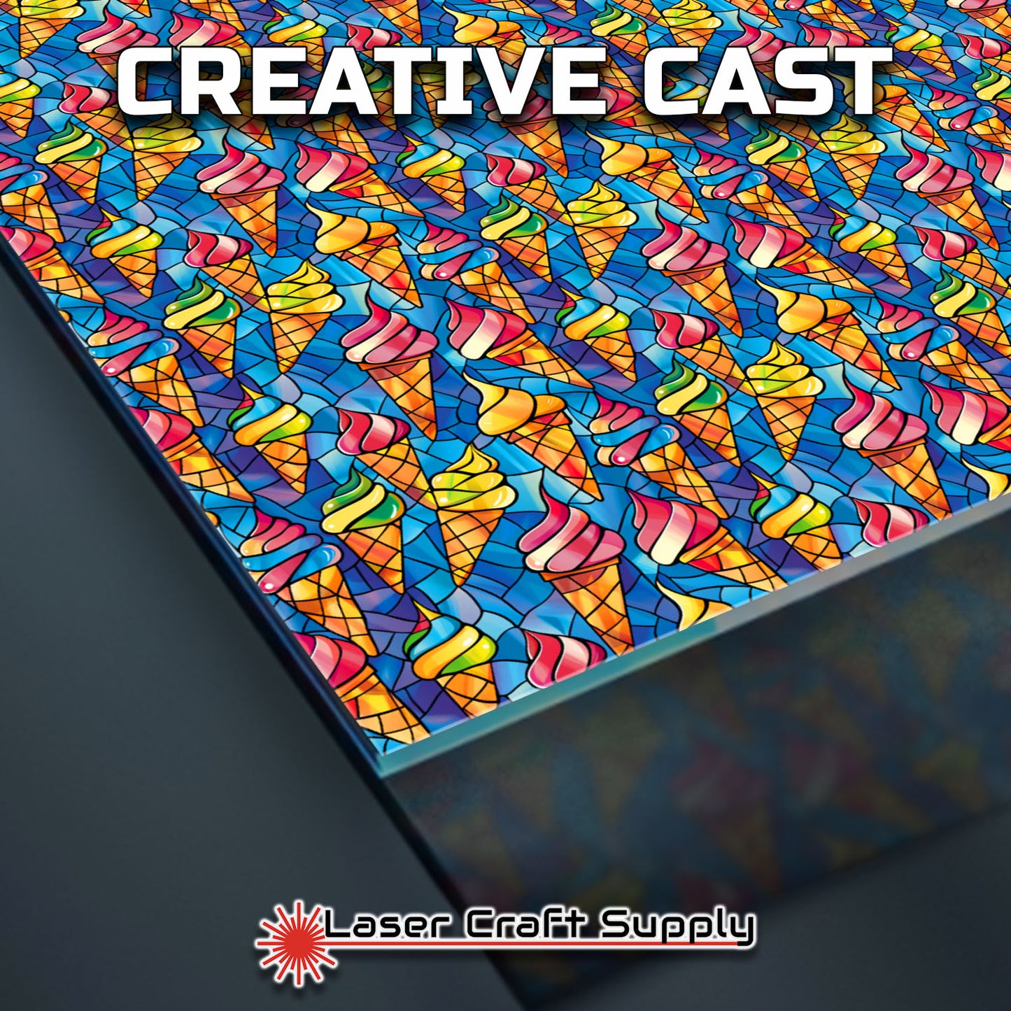 Creative Cast Acrylics - Ice Cream Cones - Stained Glass