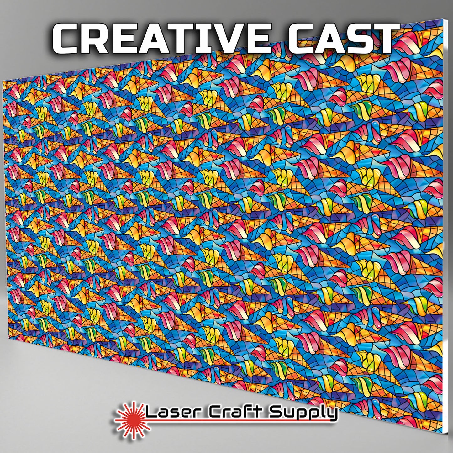 Creative Cast Acrylics - Ice Cream Cones - Stained Glass