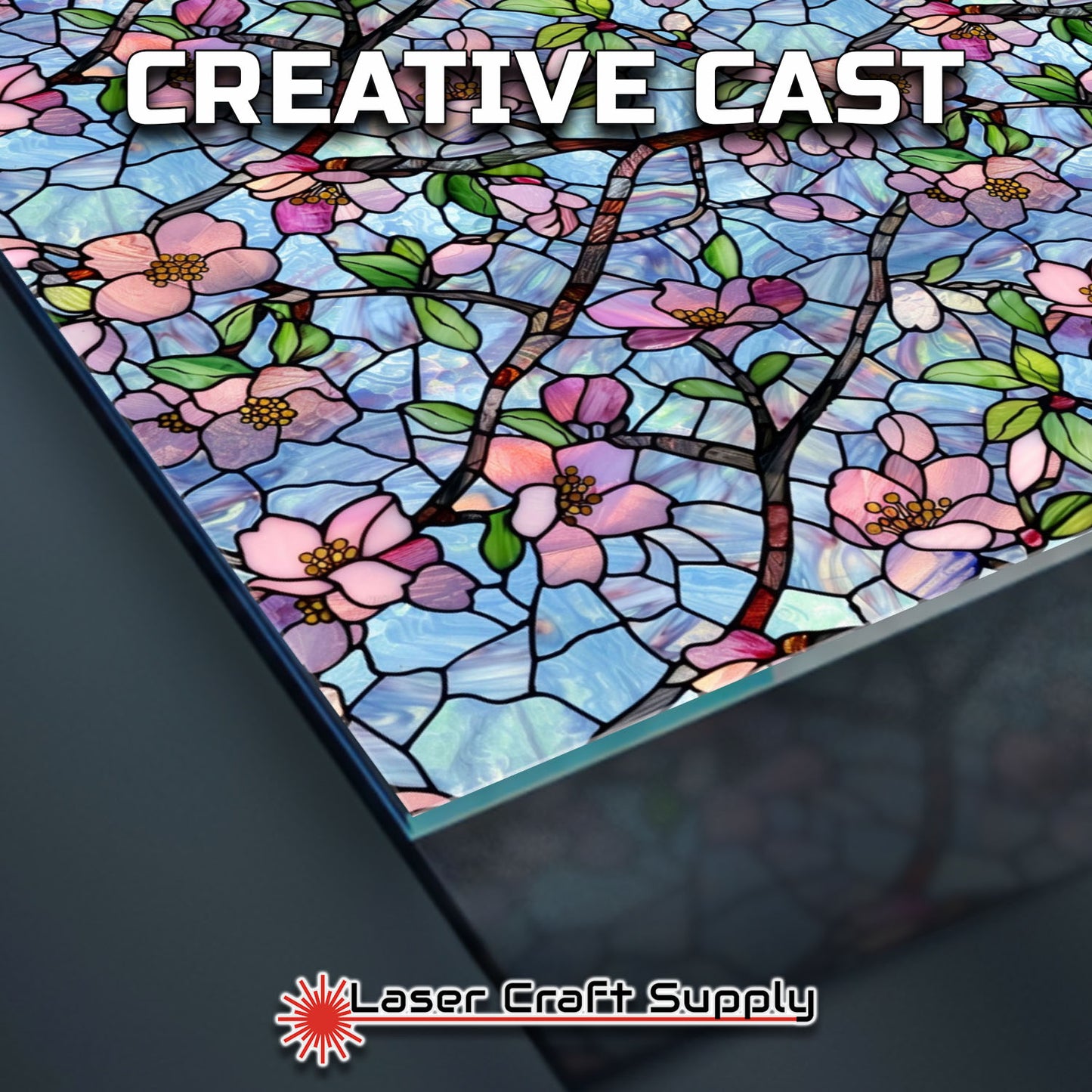 Creative Cast Acrylics - Pink Cherry Blossoms - Stained Glass
