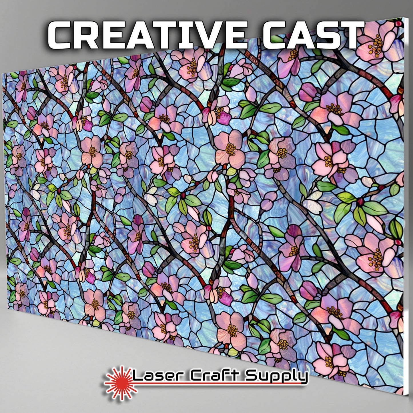Creative Cast Acrylics - Pink Cherry Blossoms - Stained Glass