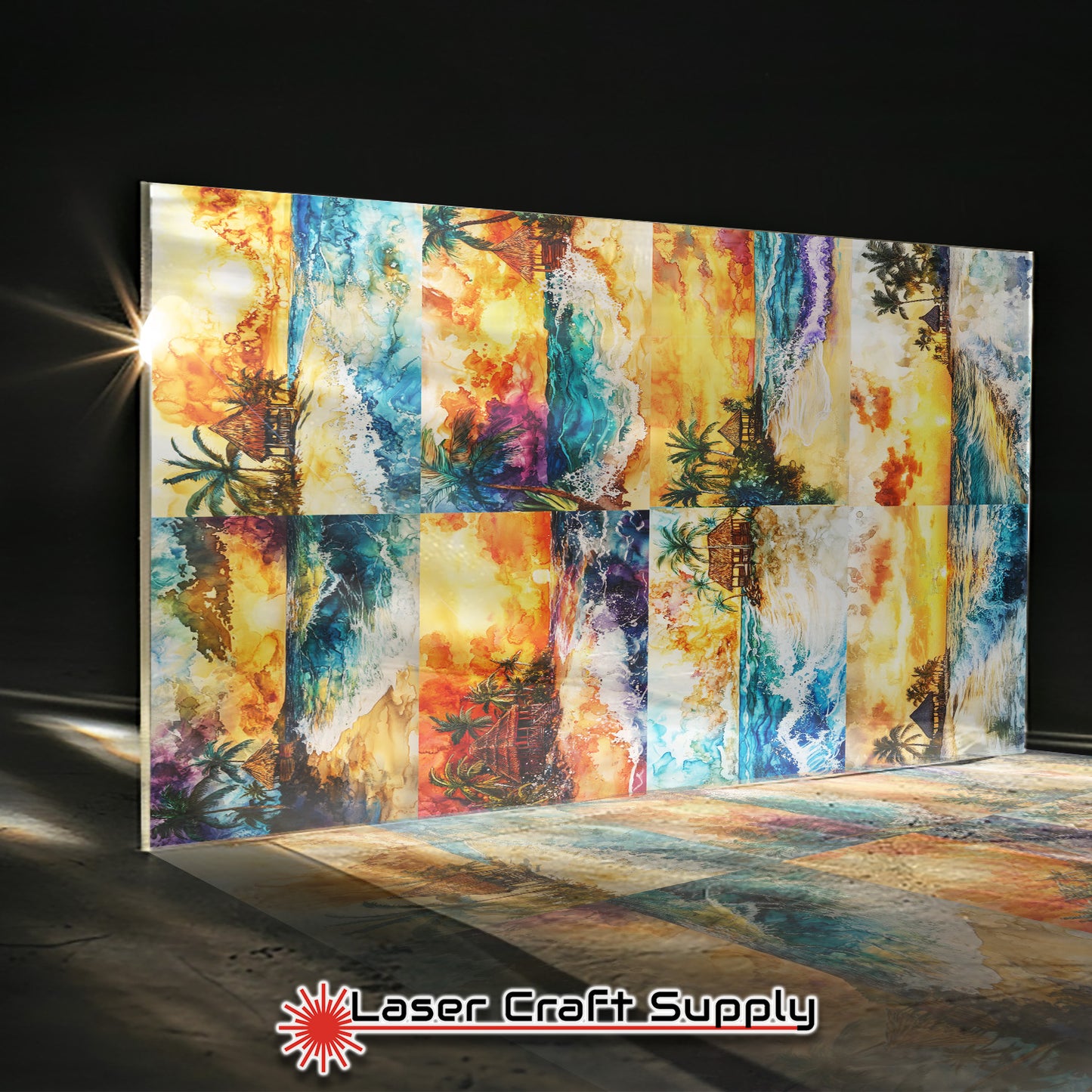 Tiki Hut Sunsets - Creative Tile