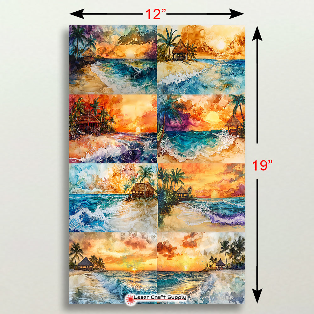 Tiki Hut Sunsets - Creative Tile