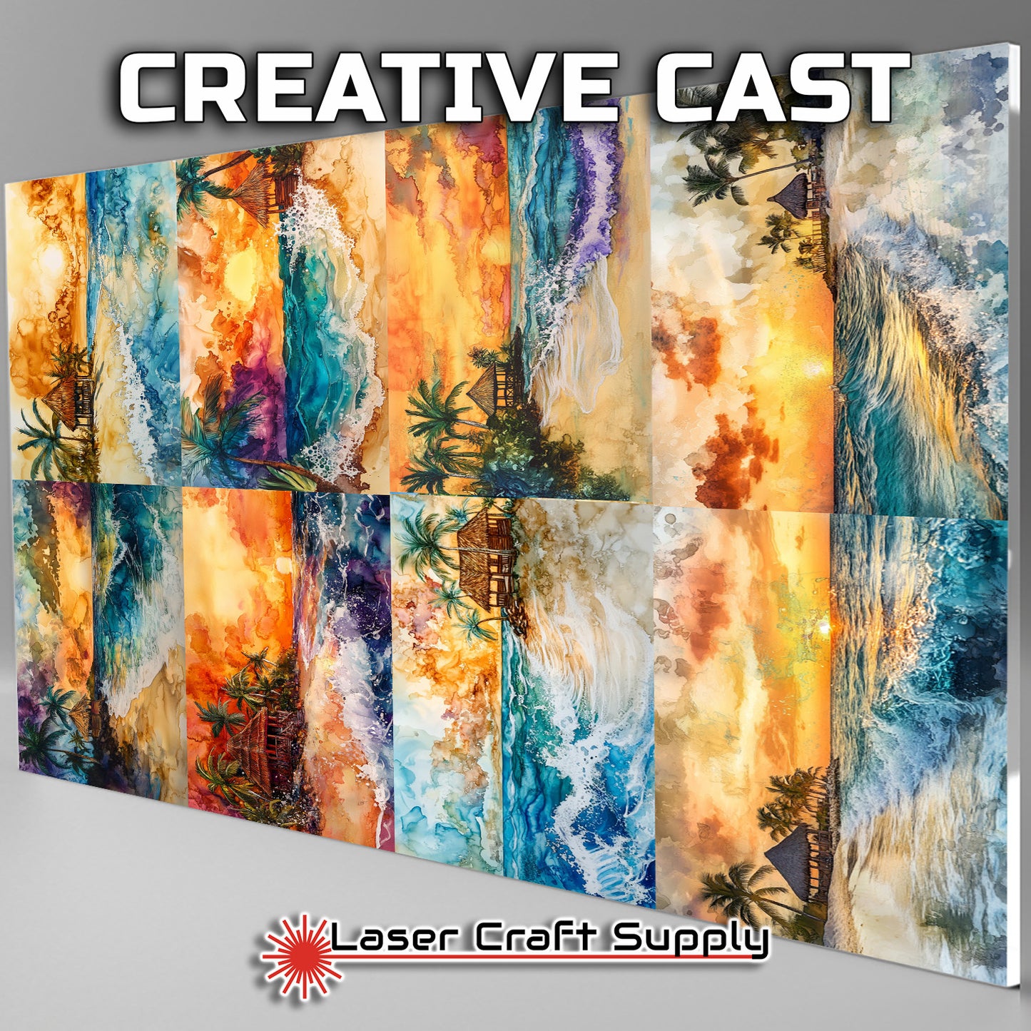 Tiki Hut Sunsets - Creative Tile
