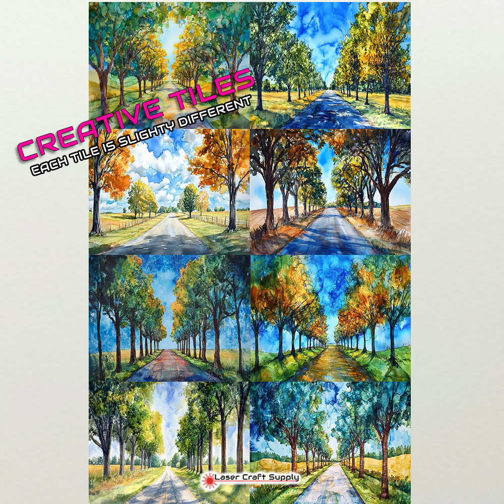 Tree Lined Country Road - Creative Tile