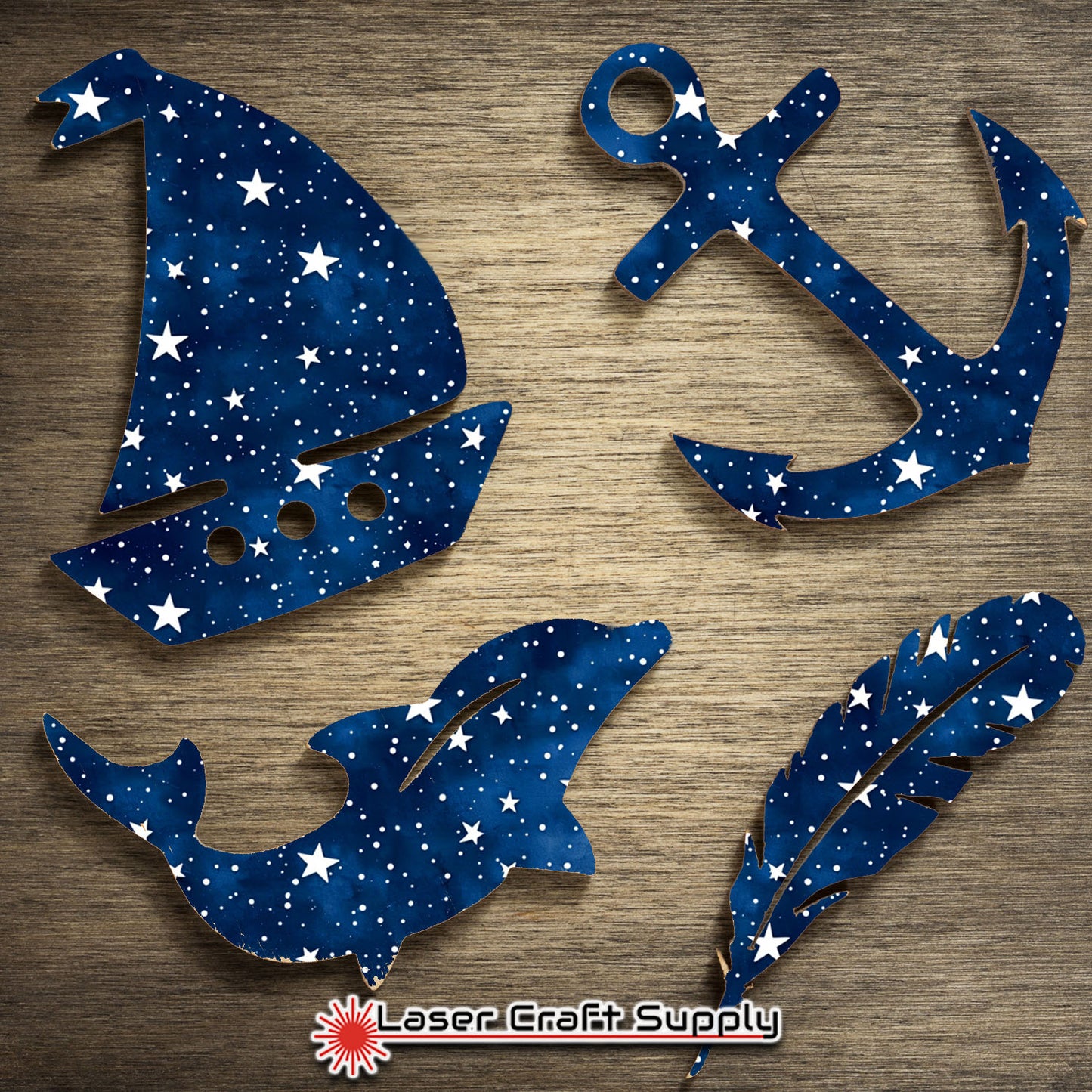 Creative Cast Acrylics - White Stars on Blue