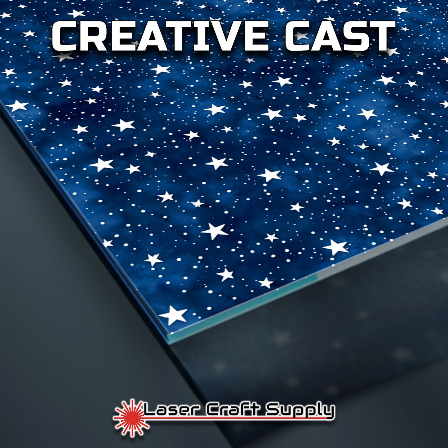 Creative Cast Acrylics - White Stars on Blue