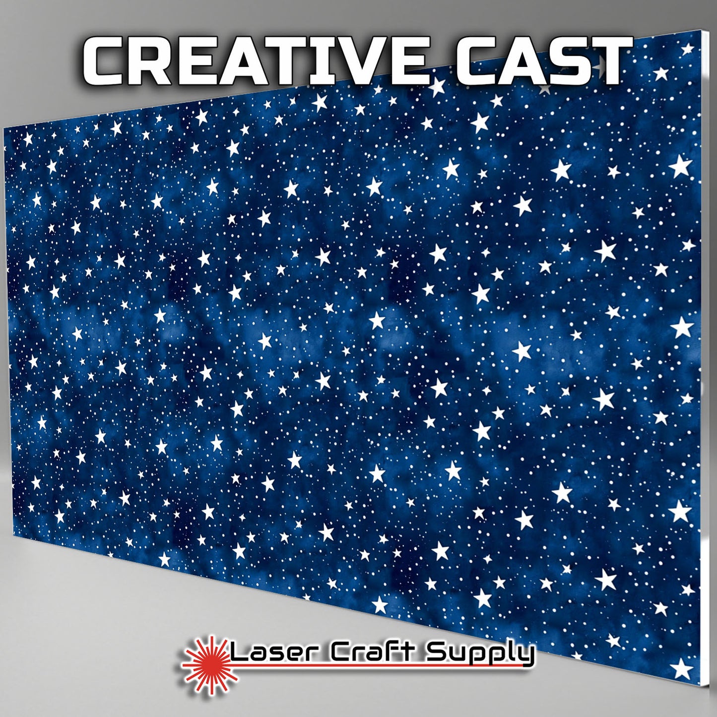 Creative Cast Acrylics - White Stars on Blue