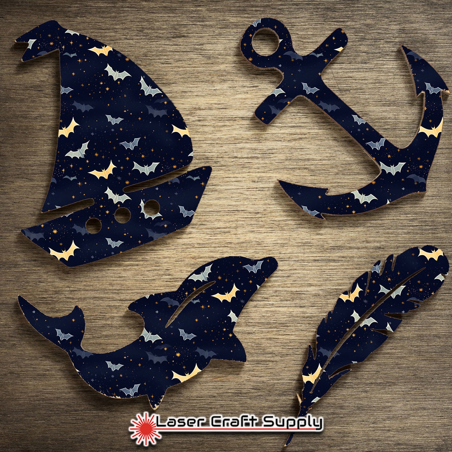 Creative Cast Acrylics - Bats on Black