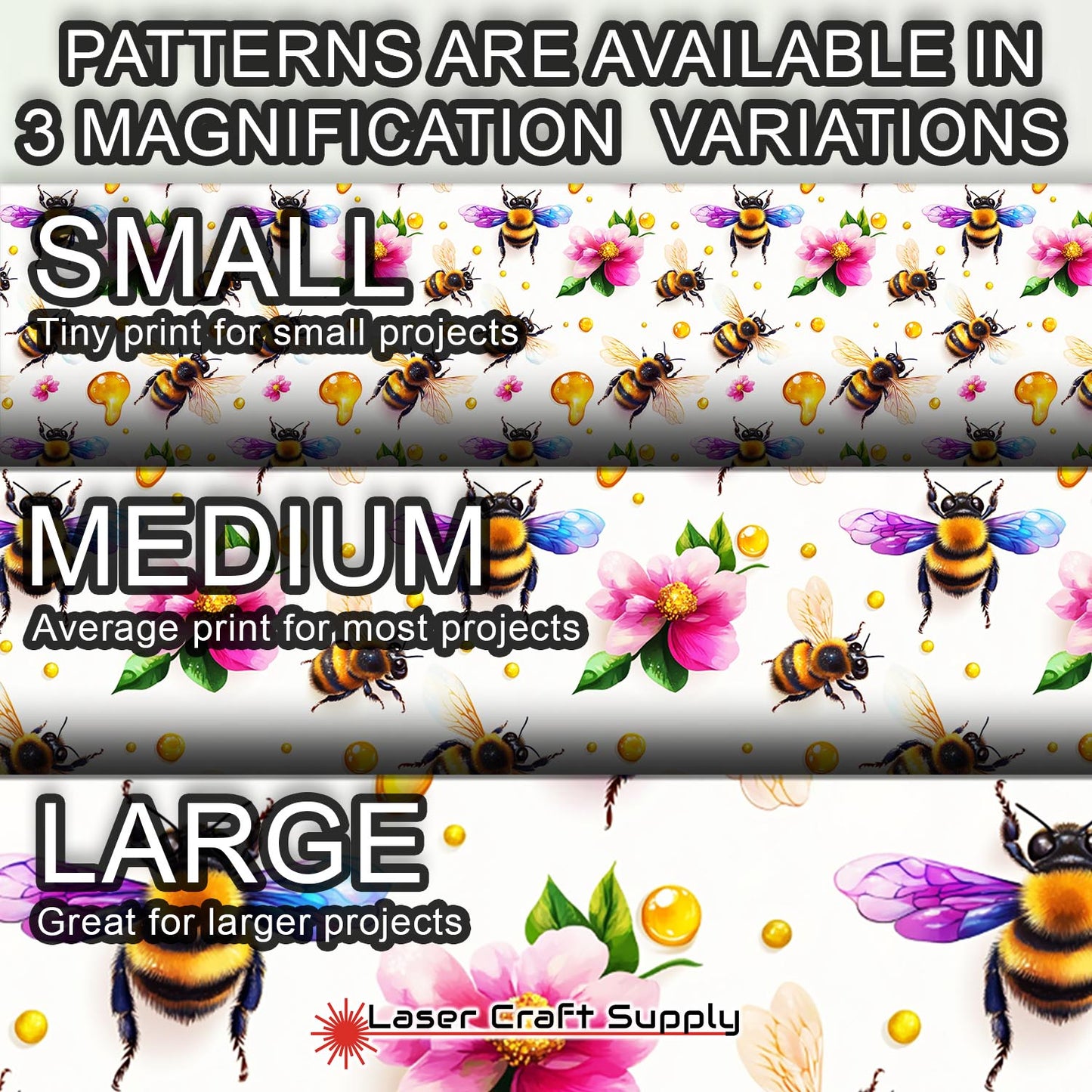 Creative Cast Acrylics - Big Bees and Honey with Pink Flowers