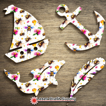 Creative Cast Acrylics - Big Bees and Honey with Pink Flowers