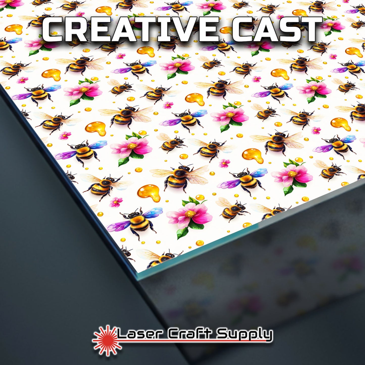 Creative Cast Acrylics - Big Bees and Honey with Pink Flowers