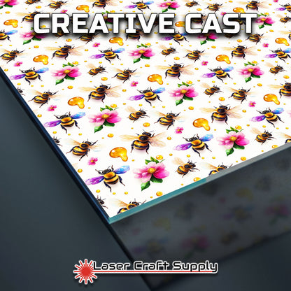 Creative Cast Acrylics - Big Bees and Honey with Pink Flowers