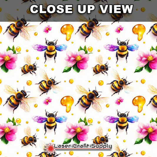 Creative Cast Acrylics - Big Bees and Honey with Pink Flowers