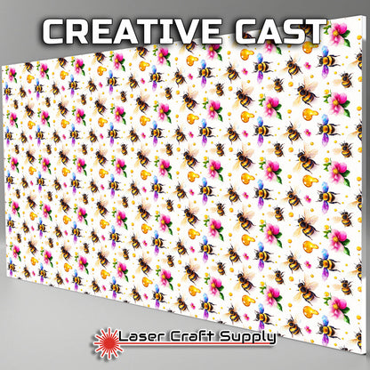 Creative Cast Acrylics - Big Bees and Honey with Pink Flowers