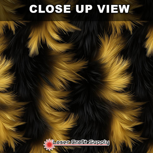 Black and Gold Feather fur - FULL SHEET