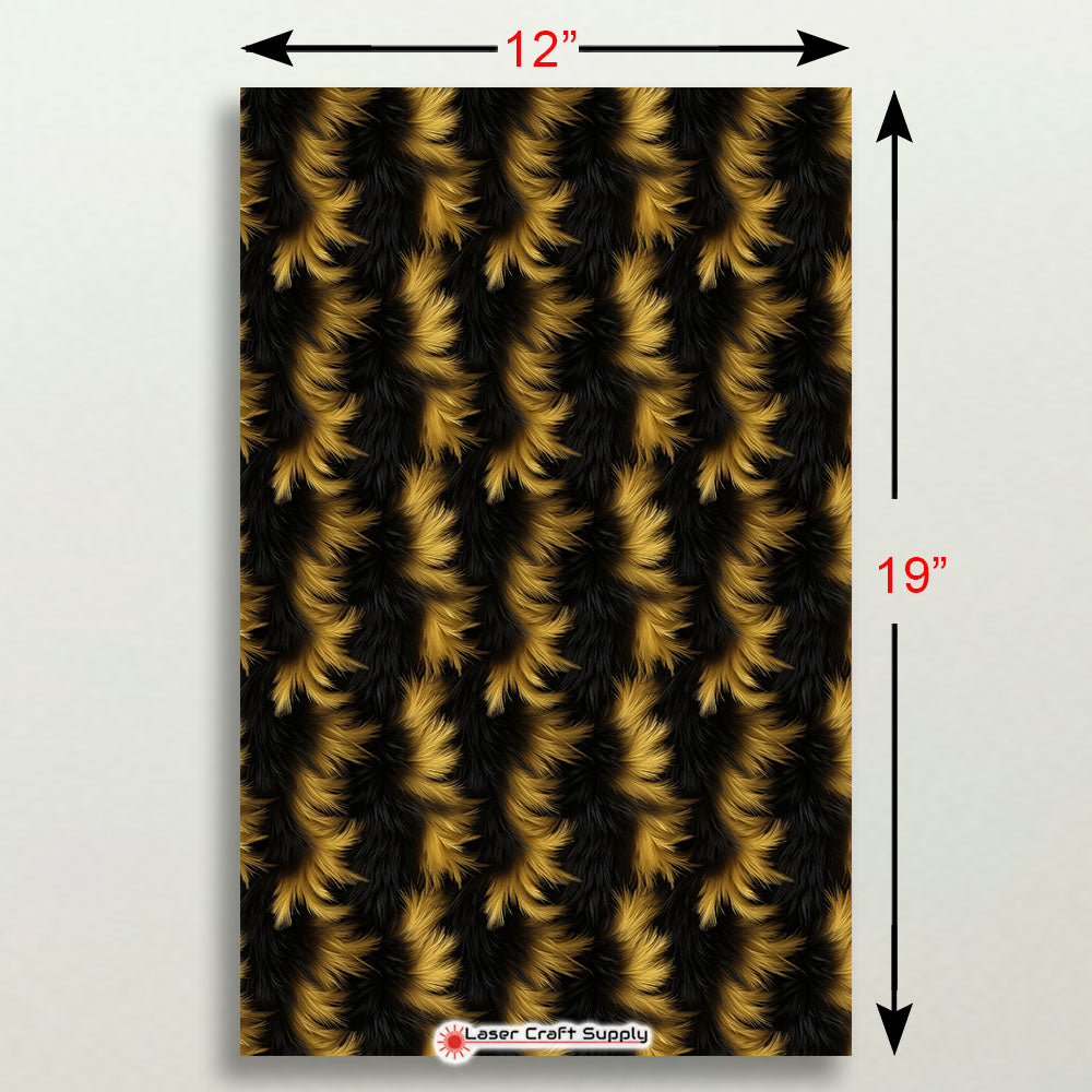 Black and Gold Feather fur - FULL SHEET