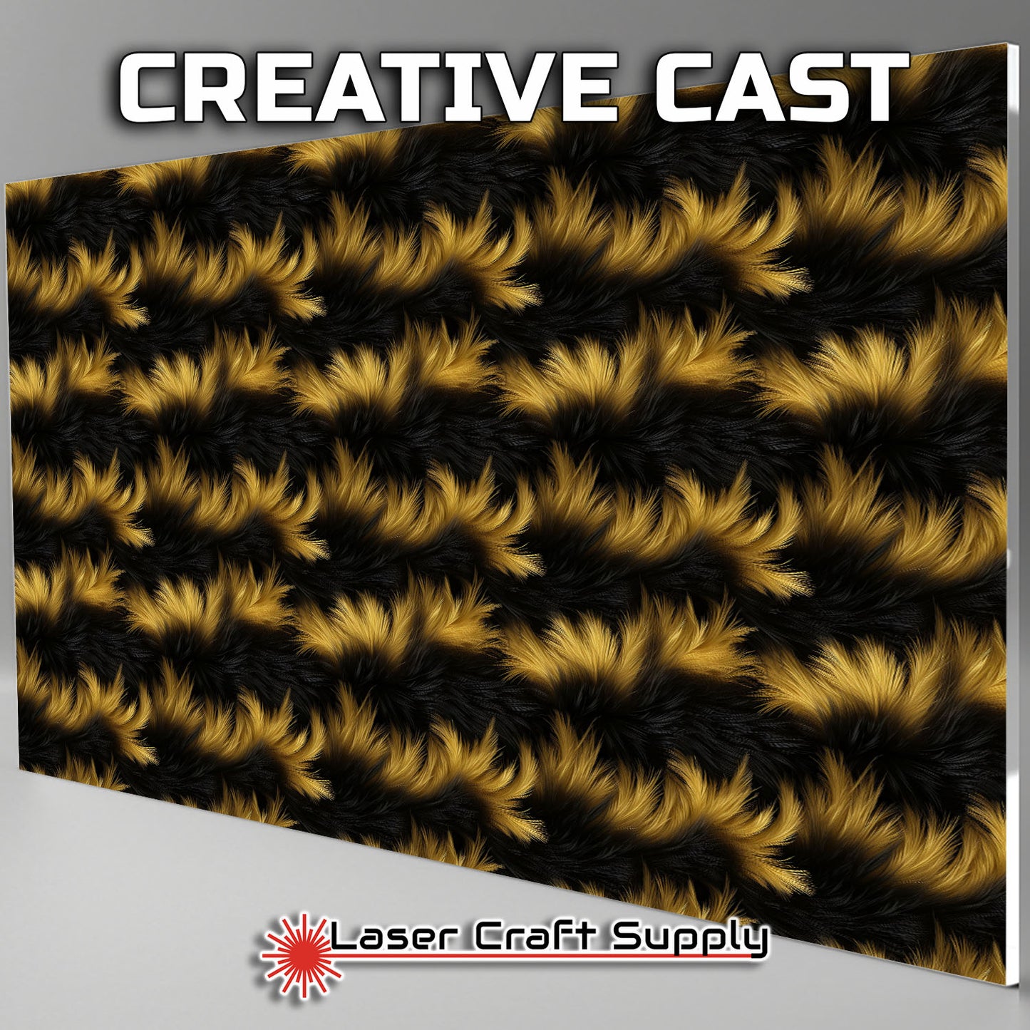 Black and Gold Feather fur - FULL SHEET