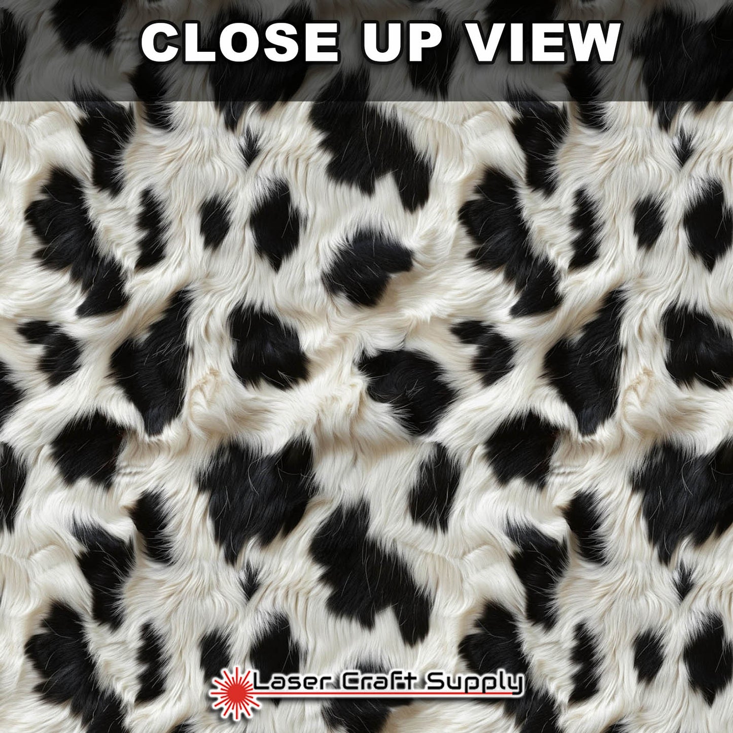 Black on White Spot Fur - FULL SHEET