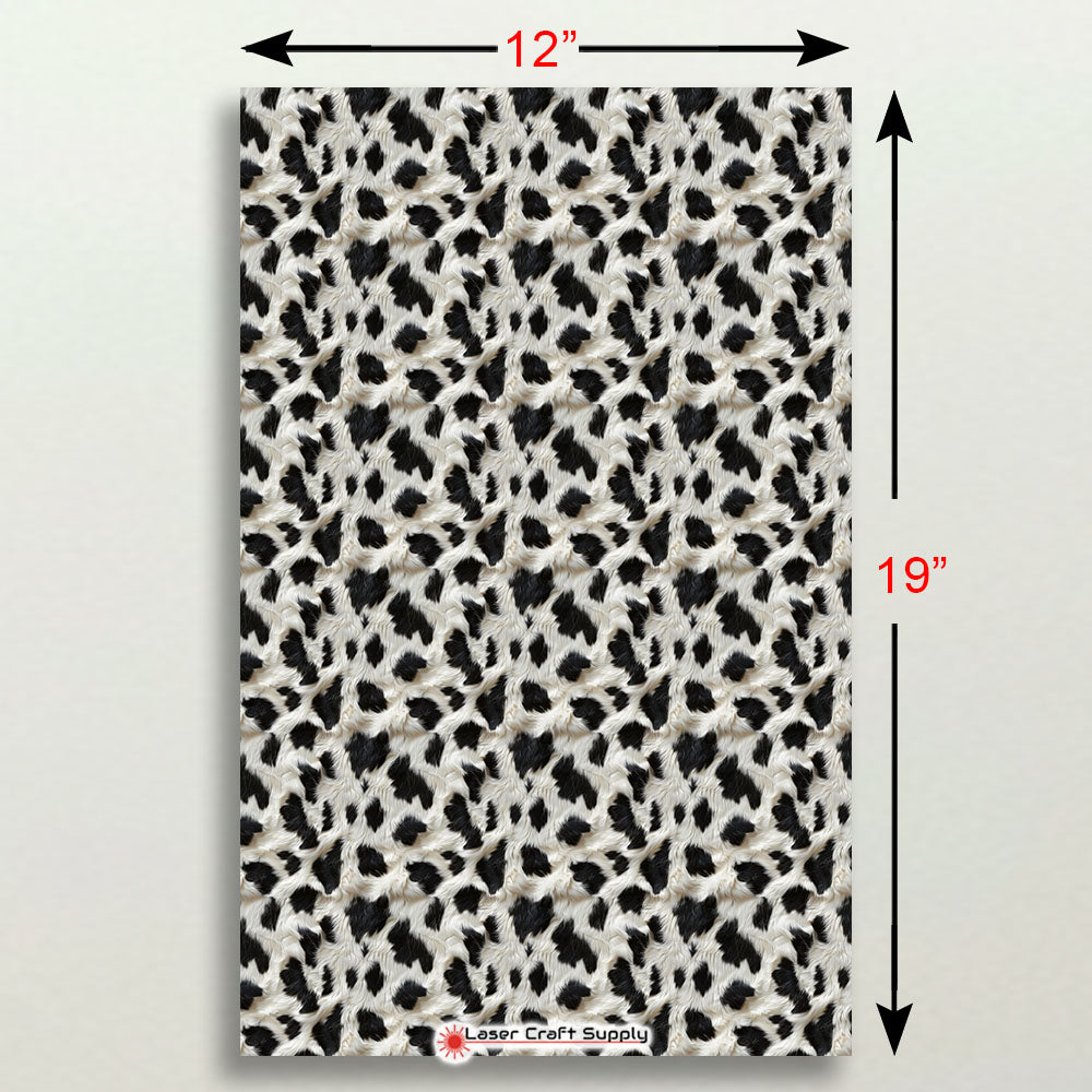 Black on White Spot Fur - FULL SHEET