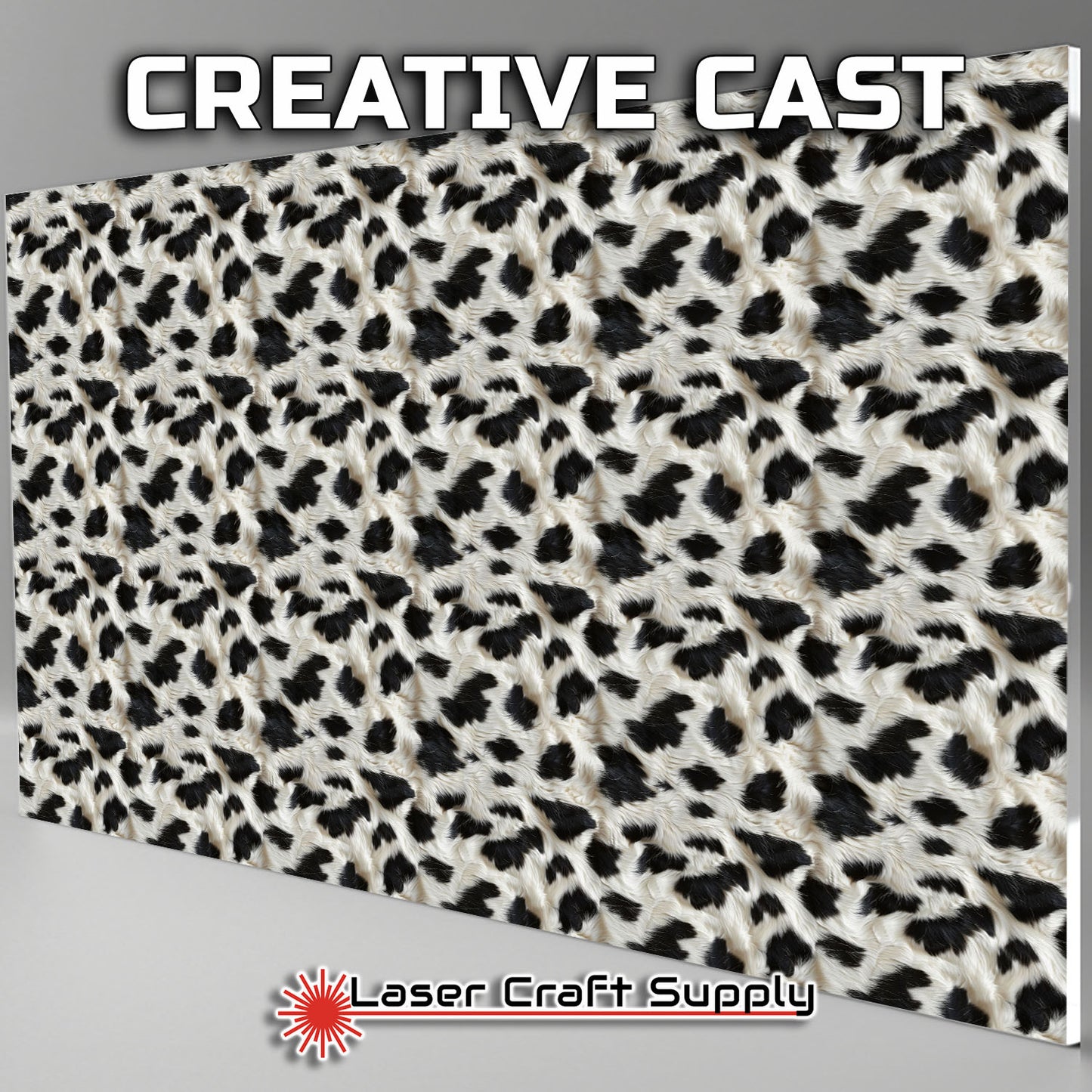 Black on White Spot Fur - FULL SHEET
