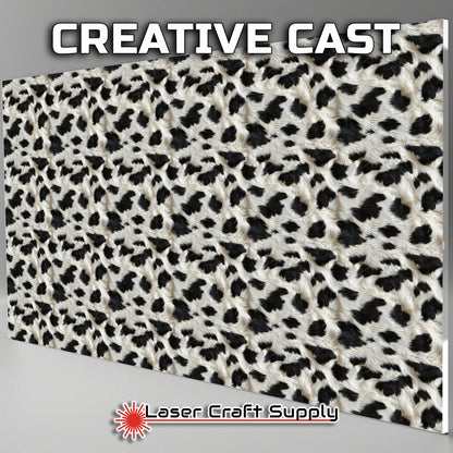 Black on White Spot Fur - FULL SHEET