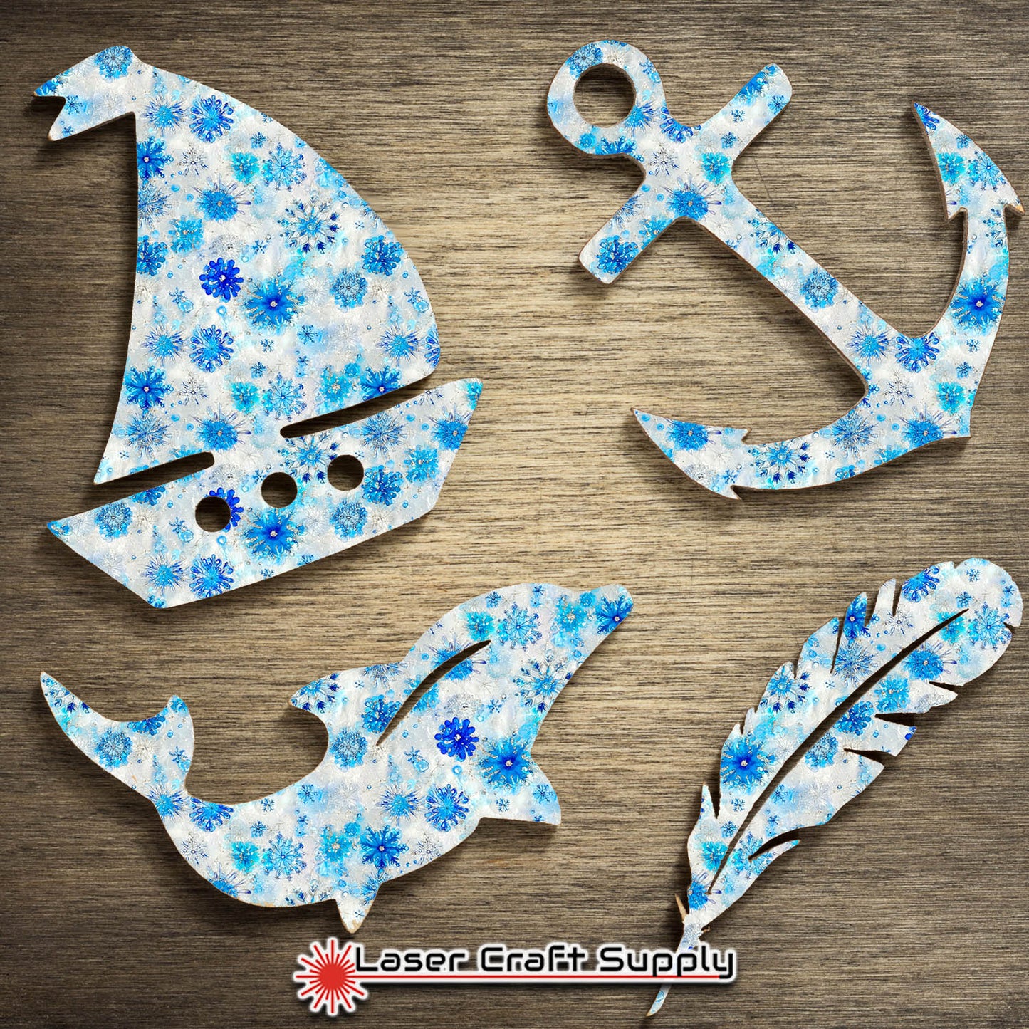 Blue Christmas Snowflakes - Creative Cast