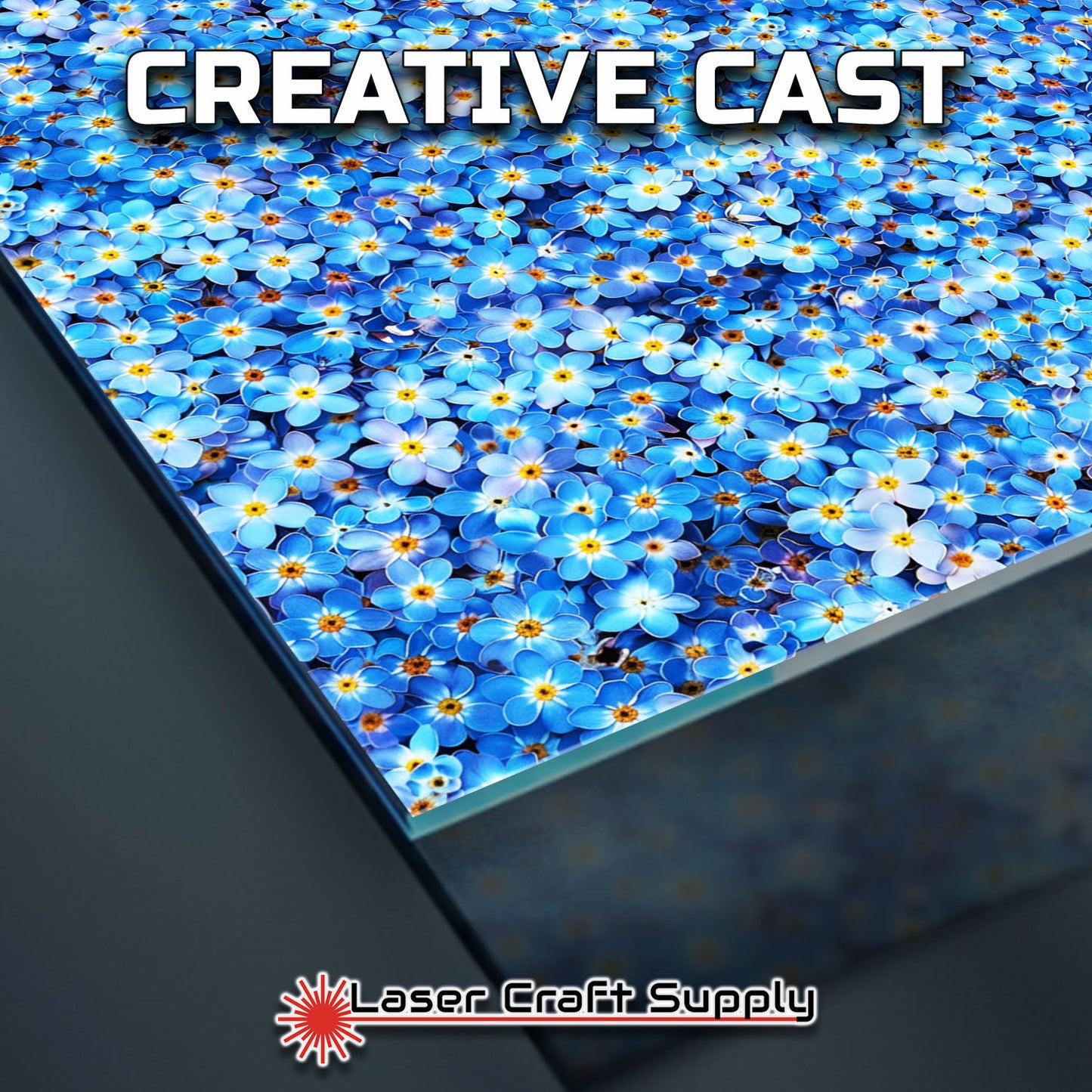 Creative Cast Acrylics - Blue Flowers All Over