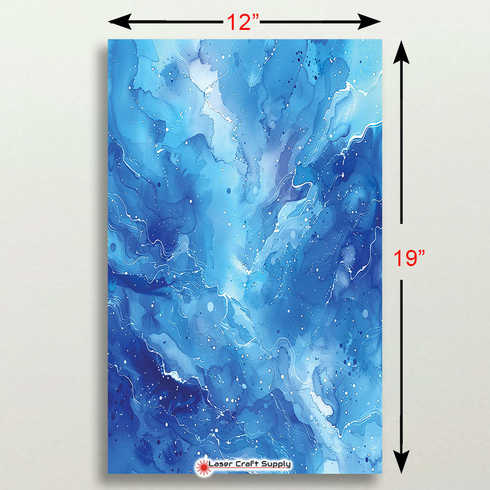 Blue and White Specs Watercolor Wash - FULL SHEET