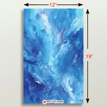 Blue and White Specs Watercolor Wash - FULL SHEET