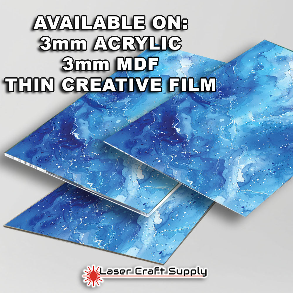 Blue and White Specs Watercolor Wash - FULL SHEET