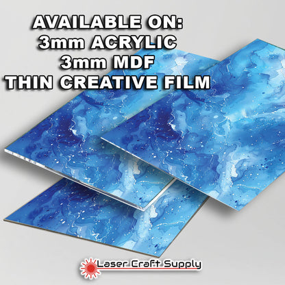 Blue and White Specs Watercolor Wash - FULL SHEET