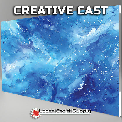 Blue and White Specs Watercolor Wash - FULL SHEET