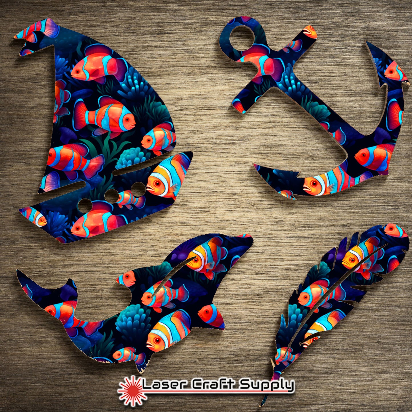 Creative Cast Acrylics - Clownfish on Dark Blue