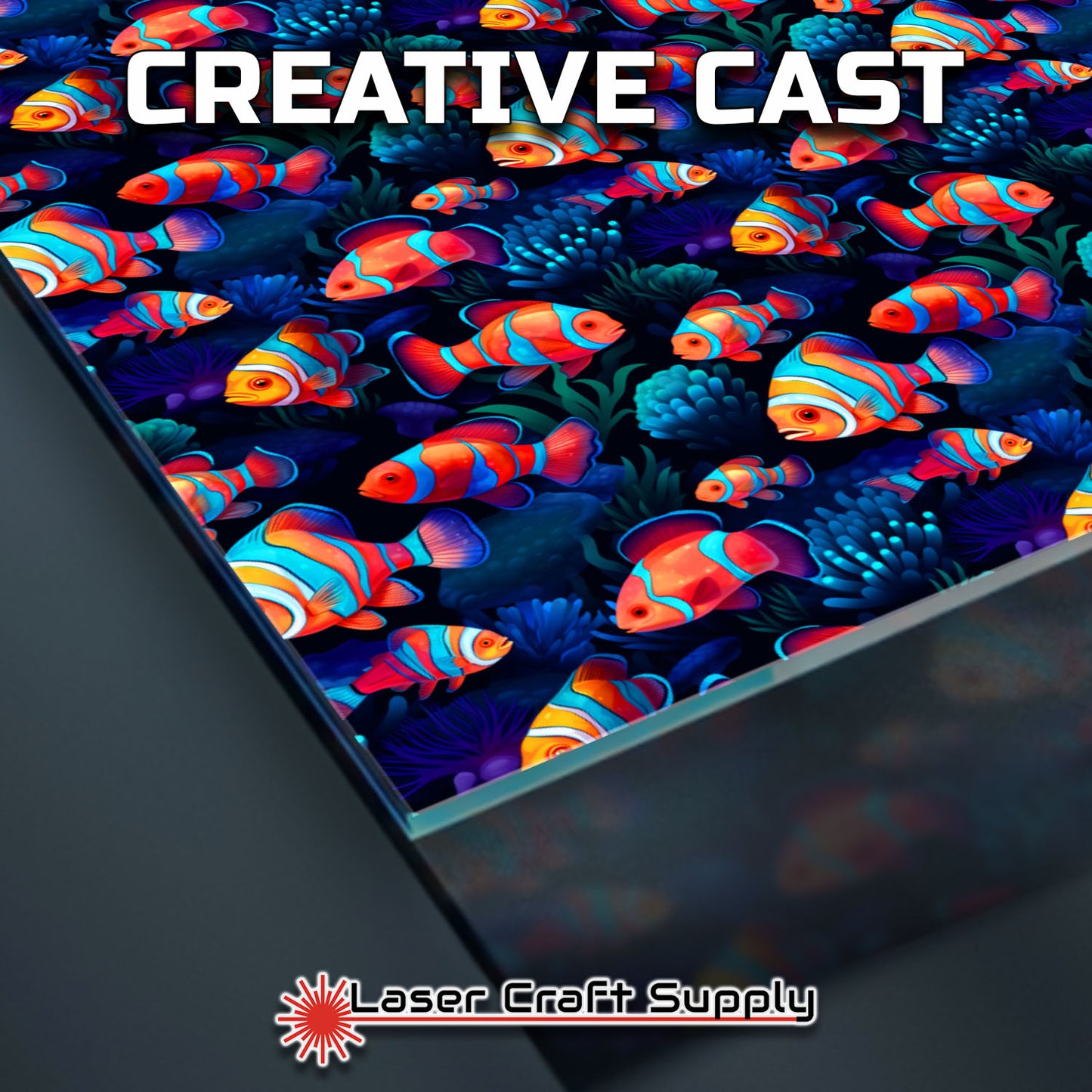 Creative Cast Acrylics - Clownfish on Dark Blue