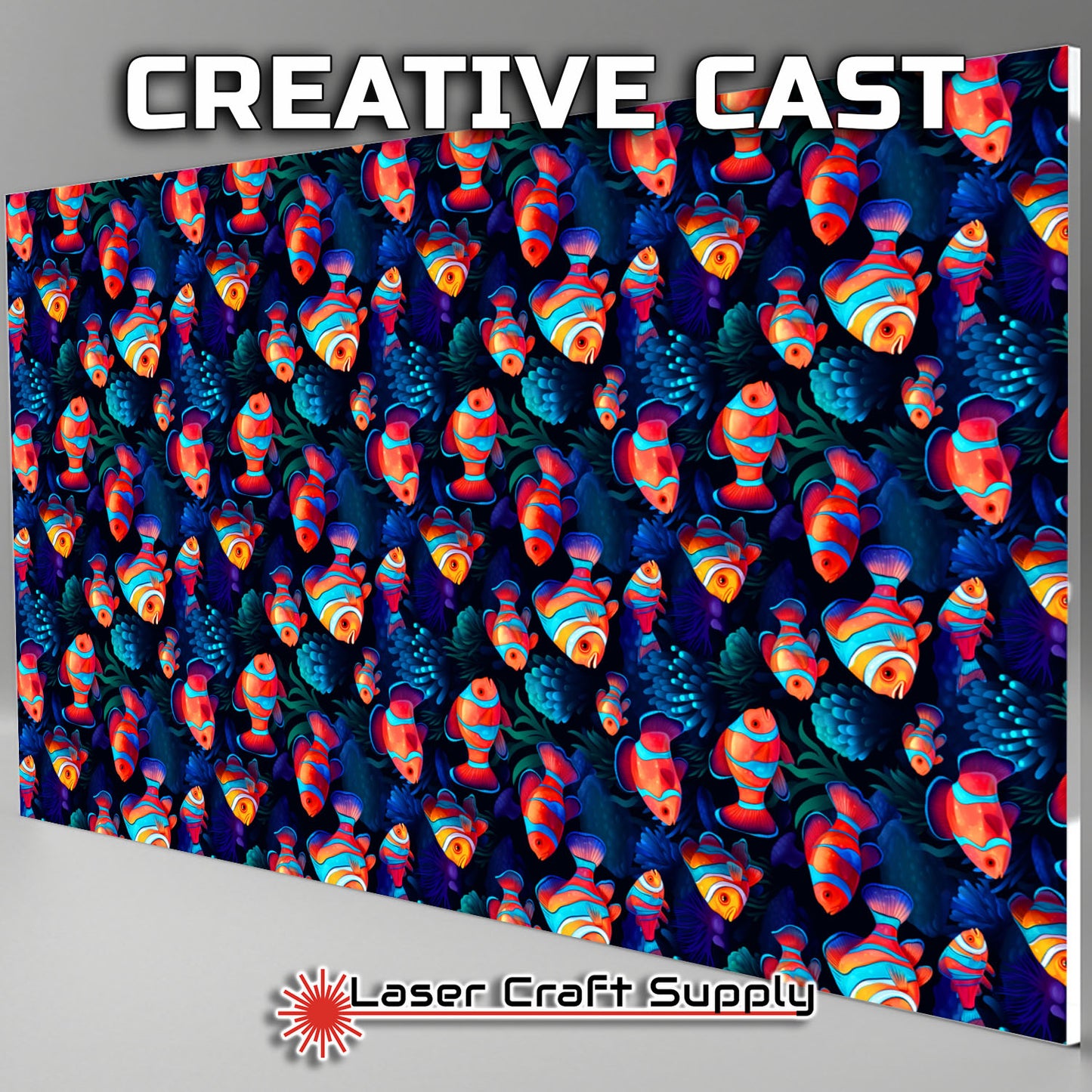 Creative Cast Acrylics - Clownfish on Dark Blue