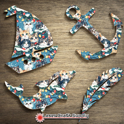 Creative Cast Acrylics - Cats in Christmas Garland