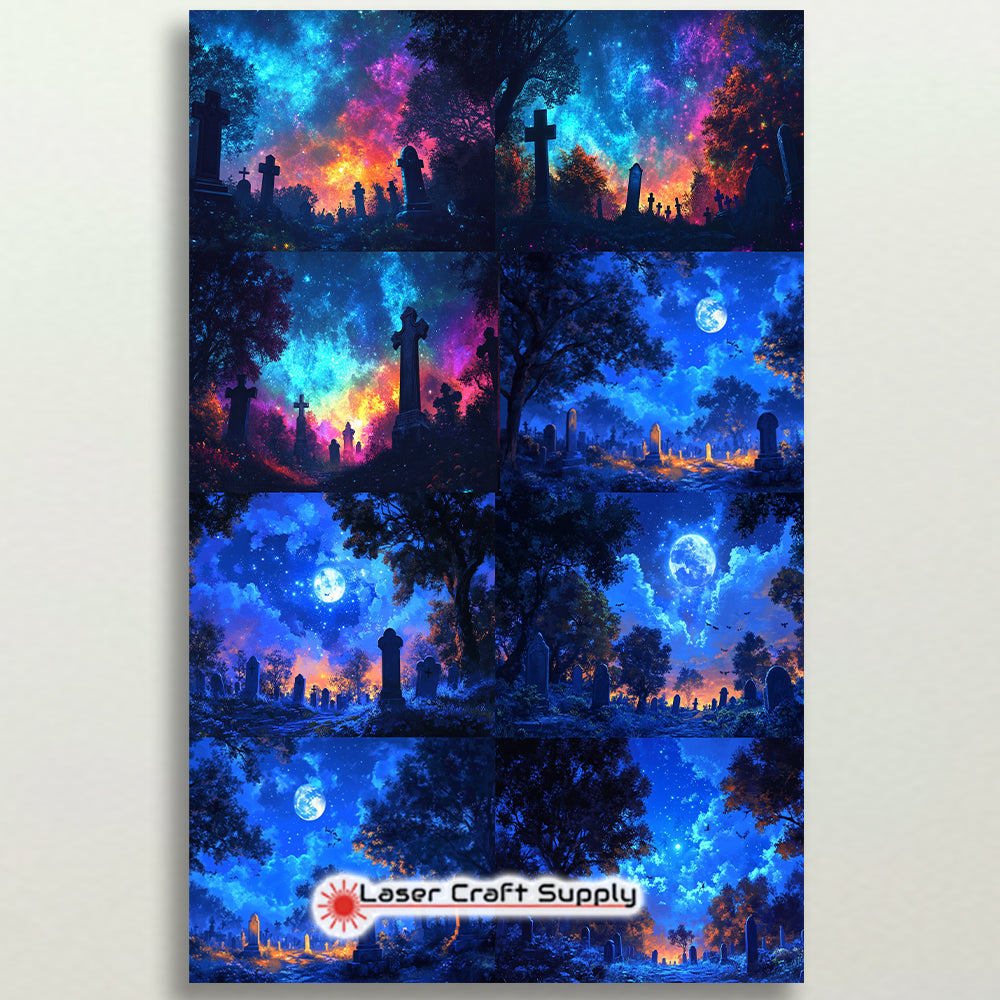 Cemetery an Night - tile