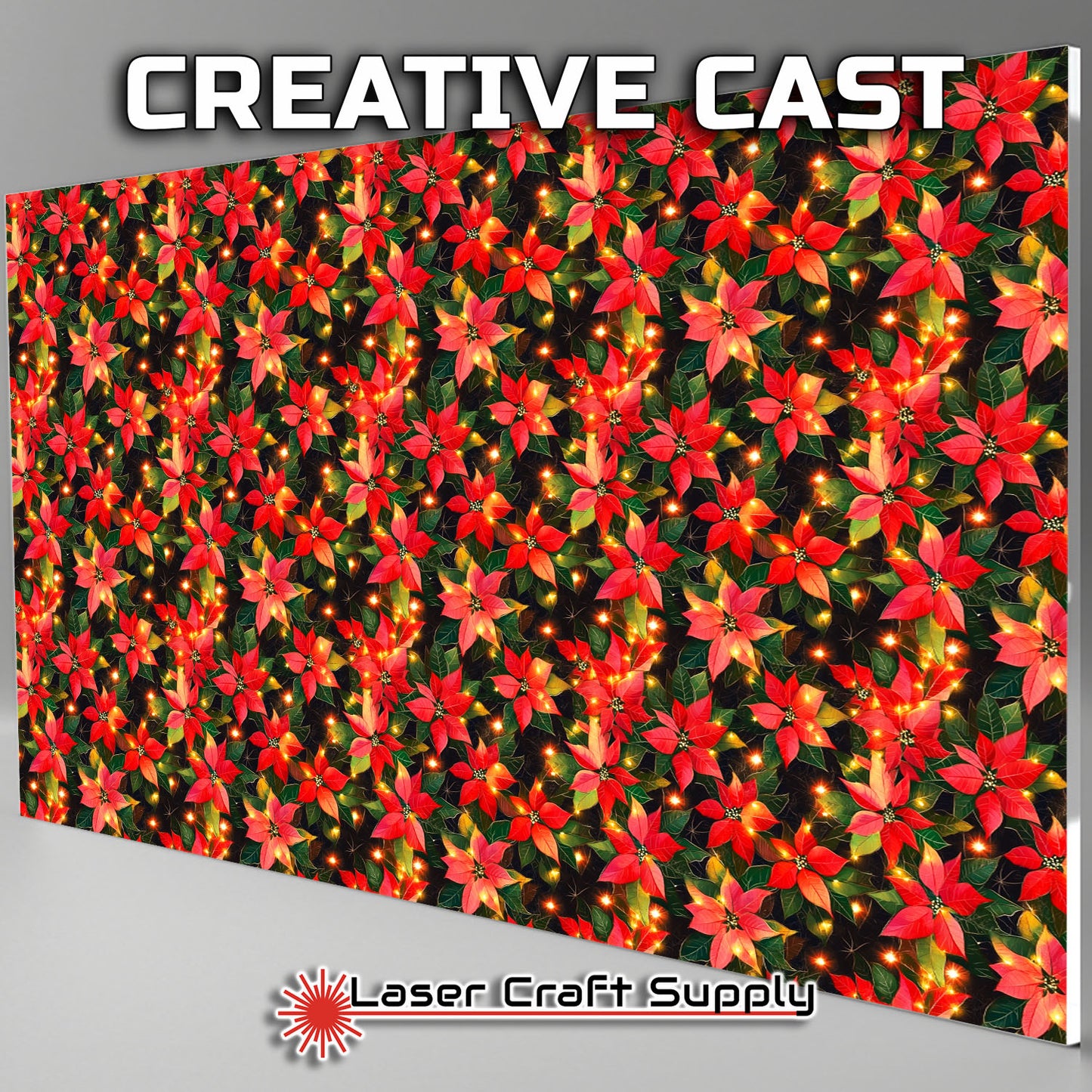 Creative Cast Acrylics - Christmas Poinsettas and Lights