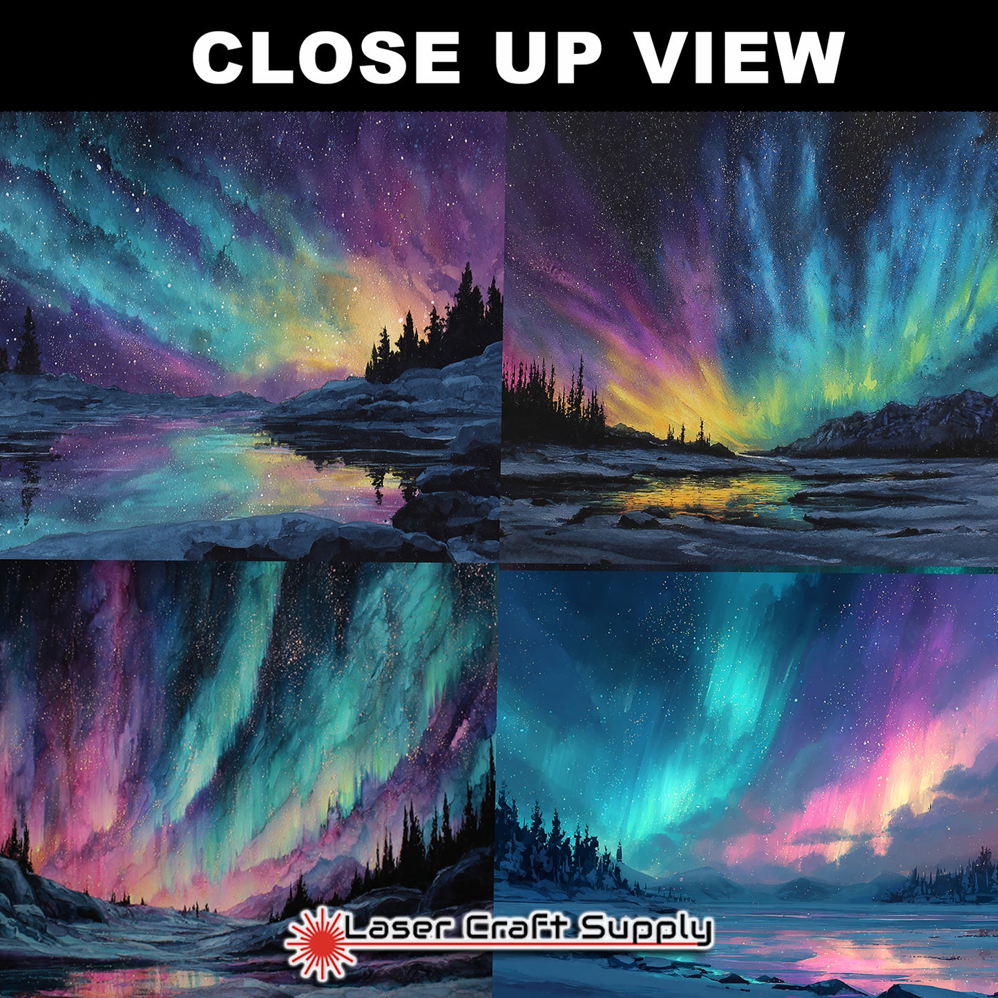 Colorful Ice Northern Lights - tile