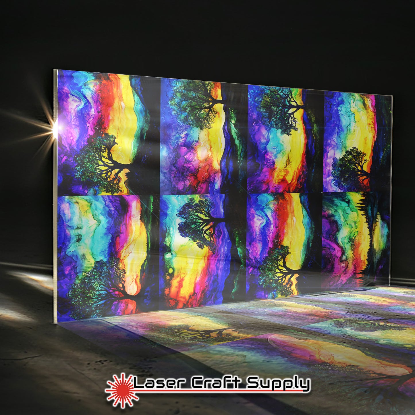 Colorful Sky With Tree  - Creative Tile